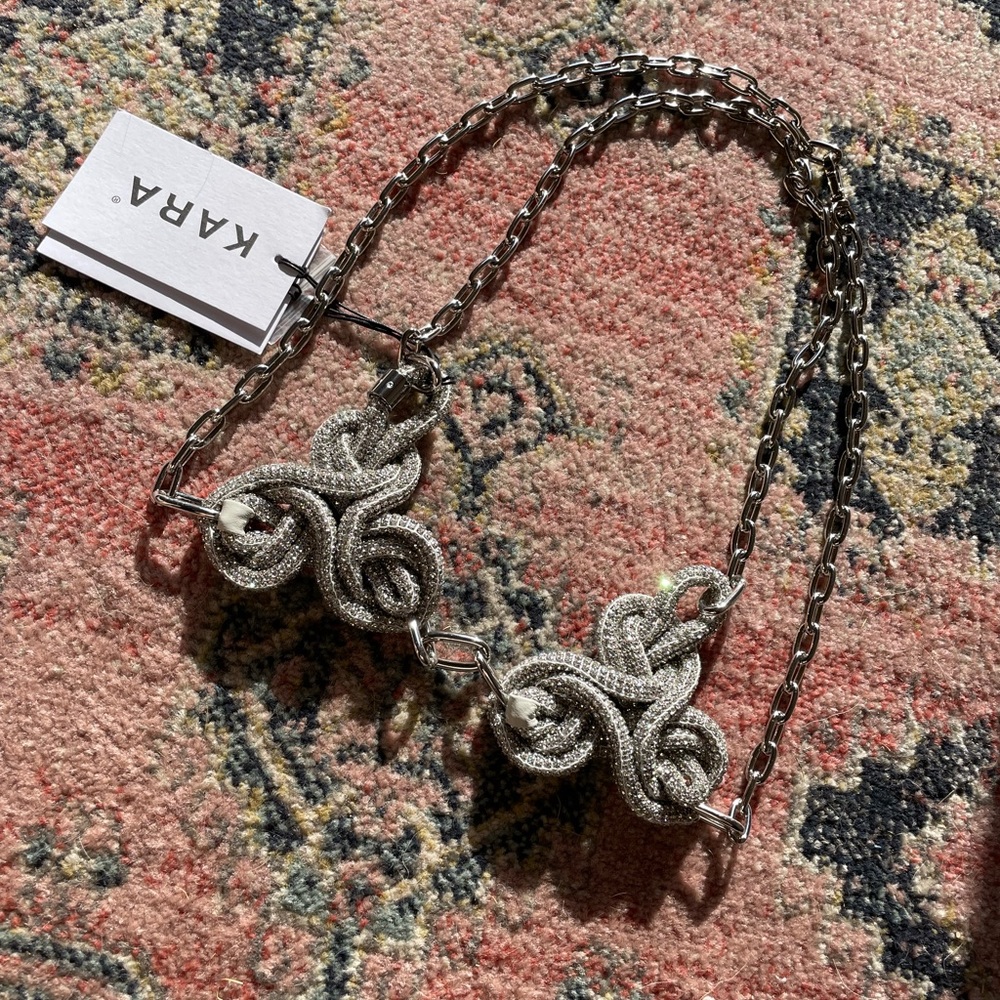 Kara WHITE CRYSTAL KNOT BRA